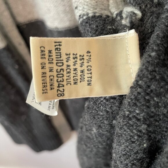 L.L.Bean XS Two-Tone Open-Front Cardigan Sweater Gray & Black Pockets - Picture 5 of 6